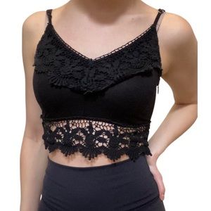Black Forever 21 crochet cami